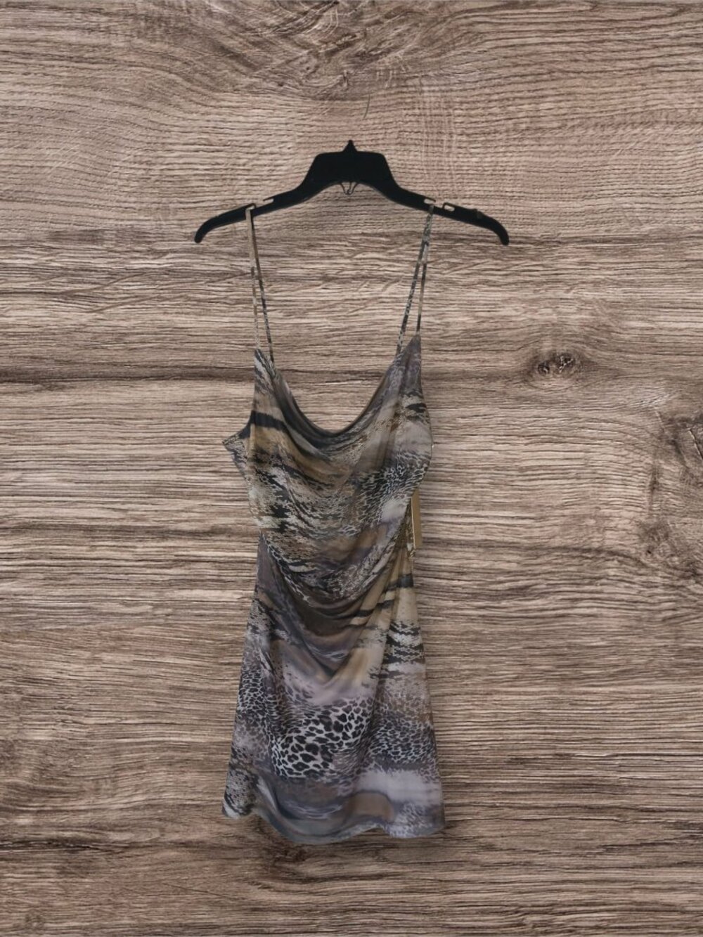 Persaya Animal Print Cowl Neck Dress Size Large NWT
